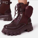 Niulatu Women's Shoes New Pocket Design Round Toe Women's Boots Luxury Brand Designer Women's Boots British Fashion Plus Size 2025 DJSE