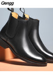 Niulatu Elegant Chelsea Boots Leather Men Couple Shoes Size 35 47 Slip-on Dress Formal Boots Model Fashion Show222 DJSE