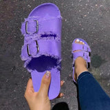 Niulatu Shoes Women Comfortable Sandals Ladies Slip-On Wedge Sandals Sports Beach Walk Shoes Summer Fashion Denim Casual Sandalias DJSE