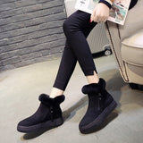 Niulatu Women's Winter Ankle Boots Female Zipper Flock Platform Snow Boot Ladies Plush Sneakers Casual Flat Warm Shoes Woman Footwear DJSE