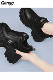 Niulatu Shoes Lace-up Fashion Sneakers Platform Snow Boots Autumn Women Boots PU Leather Women's Shoes Zapatos De Mujer DJSE