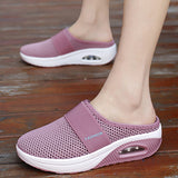 Niulatu Women Mesh Lightweight Shoes Woman Slippers Wedge Shoes Female Air Cushion Sandals Thick Bottem Casual Sneakers Plus Size 43 DJSE