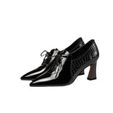 Niulatu Fashion Ladies Shoes 2025 Spring and Autumn New British Style Thick Heels All-match Temperament Small Leather Shoes DJSE