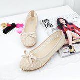 Niulatu Women Flats Bow Ballet Flats Shoes Women Fashion Slip On Cut Outs Flat Women Shoes Sweet Hollow Casual Shoes Breathble Flats DJSE