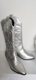 Niulatu Cowgirl Western Boots for Women 2025 Zip Embroidered Pointed Toe Stacked Heel Mid Calf Autumn Trendy Boots Shoes DJSE