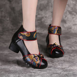 Niulatu Spring Autumn New Retro Genuine Leather Platform Shoes Women's Pumps High Heel Soft Bottom Shoes Women Designers DJSE