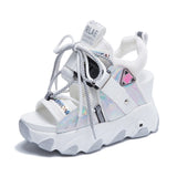 Niulatu 2025 Platform Gladiator Sandals Lace Up White Sandals Women High Heels Wedges Casual Sports Shoes Woman Spring Summer DJSE