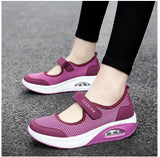 Niulatu Sneakers Women Fashion Mesh Breathable Casual Wedge Platform Hiking Shoes Female Tenis Feminino Zapatillas Mujer DJSE