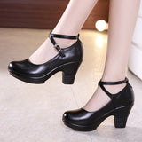 Niulatu Women Sexy High Heels Leather Thick Soled Platform Bottom Silver Black Work Shoes Woman Dress Wedding Pumps Zapatos Tacon Mujer DJSE