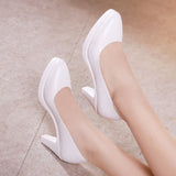 Niulatu 32-43 Formal Court Stilettos High Heels Shoes Women 2025 Shallow Soft Leather Platform Pumps for Wedding Model Party DJSE