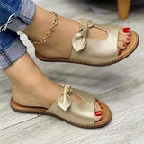 Niulatu Women Sandals Shoes Open Toe Sandals Women Butterfly-Knot Women'S Shoes Soft Shoes For Women Slip On Shoes Woman Slipper DJSE