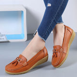 Niulatu Women Flats Ballet Shoes Cut Out Leather Breathable Moccasins Women Boat Shoes Ballerina Ladies Casual Shoes DJSE