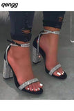 Niulatu Women&#39;s Shoes On Offer Free Shipping Summer 2025 Rhinestone Bling Luxury Fashion Cross-tied Party Wedges Ladies Pumps DJSE