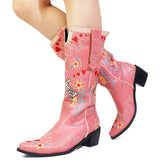 Niulatu Boots For Women 2025 Autumn Knee High Med Calf Fashion Blue women's Shoes Comfy Casual Winter Popular Style DJSE
