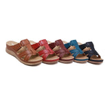 Niulatu Summer Women Wedge Sandals Premium Orthopedic Open Toe Sandals Vintage Anti-Slip Leather Casual Female Platform Retro Shoes DJSE