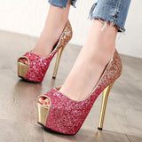 Niulatu heels summer women Super High Heels Sexy shoes platform shoes pumps Wedding Party 14cm womens platform high heels DJSE