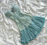 Niulatu Raquel A Line Spaghetti Straps Green Lace Short Outfit Homecoming Dress HZ0113