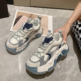 Niulatu Sneakers Women Thick Sole Platform Sports Shoes 2025 Spring Breathable Walking Shoes Women's Vulcanized Shoes DJSE