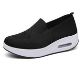 Niulatu Women Flat Platform Shoes Sneakers Round Toe Slip-on Flat Bottom Wedge Walking Shoes Solid 2025 Summer Breathable Casual Mesh PU DJSE