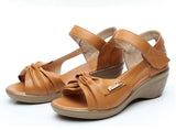 Niulatu Summer Woman Leather Shoes Soft Outsole Open Toe Sandals Casual Wedges Women Shoes 2025 New Fashion Women Sandal DJSE