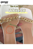 Niulatu Women's Shoes On Offer Free Shipping Fashion Summer Square Toe Metal Chain Elegant Sexy Party Office Ladies Pumps DJSE