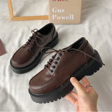Niulatu brown Shoes for Women Lace Up Women Casual Shoes Low Ladies Comfortable Leather Shoes Zapatillas Mujer cotton boot DJSE