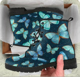 Niulatu Women Ankle Boots Low Heels Shoes Woman Vintage Pu Leather 2025 Autumn Warm Winter high Snow Boots Motorcycle Skull Pansy DJSE