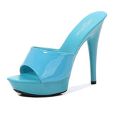 Niulatu Color Woman Wedding Shoes Sandals Nightclub Sexy High Heels 13cm Slides Slippers Heels Waterproof Sandal Summer Pumps DJSE