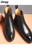 Niulatu Elegant Chelsea Boots Leather Men Couple Shoes Size 35 47 Slip-on Dress Formal Boots Model Fashion Show222 DJSE