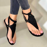 Niulatu Women Sandals 2025 Summer Outdoor Beach Flip-flop Sandals Solid Fashion Gladiator Sandals Women Flats Casual Ladies Shoes DJSE