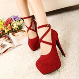 Niulatu Red Black Black High Heel Stiletto Ladies Dress Pumps Fashion 2025 Ladies Party Platform Sandals Women's Scarpins Shoes DJSE