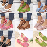 Niulatu Women's Flat Shoes Wedge Sandals New Hollow Breathable Summer Casual Shoes for Woman Retro Plus Size Comfortable Walking Shoes DJSE