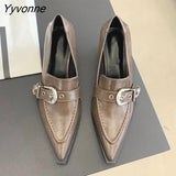 Niulatu New Brand Women Pumps Fashion Low Round Heel Ladies Slingback Pointed Toe Slip On Oxford Shoes Casual Office Shoe DJSE