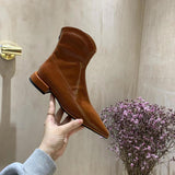 Niulatu Women Low Heels Shoes Chunky Pointed Toe Ankle Chelsea Boots 2025 Goth Fad Gladiator Women Boots Casual Shoes DJSE