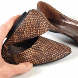 Niulatu and American style Snake Texture Plus size Pointed toe Women Single Casual Flats Dancing KvollshoesE520 DJSE