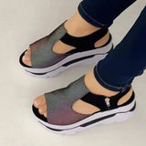 Niulatu Summer Fashion Height Increase Casual Beach Ladies Sandals Size 43 Peep Toe Shoes of Women Wedge Platform Sandalias Women DJSE