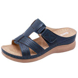 Niulatu Women Shoes Summer Premium Orthopedic Female Platform Wedges Open Toe Sandals Retro Anti-slip Leather Casual Fashion Shoes DJSE