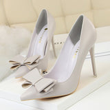 Niulatu Shoes Bow Woman Pumps Sexy High Heels Shoes Women Stiletto Casual Women Heels Office Shoes Women Basic Pump Ladies Shoes DJSE