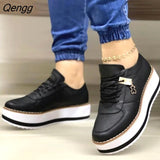 Niulatu Women's Vulcanized Shoes 2025 Outdoor Platform Shoes Female Casual Fashion Sneakers Women Flats Large Size 35~43 DJSE