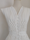 Niulatu A line V neckline White Lace Vacation Dress Short Birthday Dresses SD177