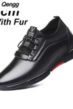 Niulatu Men's Casual Shoes Leather PU Black Spring Male Footwear Loafers Soft Bottom Lace Up Outdoor Business Sneakers Shoes For Men DJSE