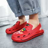 Niulatu Summer Sandals Couple Women Garden Shoes Green Cartoon Clogs Woman Slip On Sandals Comfort Nursing Shoes Flat Slippers DJSE