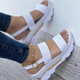 Niulatu Clip Toe Platform Sandals Women Strap Buckle Summer Beach Shoes Woman Non-Slip Thick Bottom Wedges Sandalias Mujer DJSE