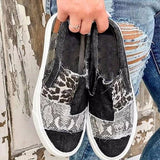 Niulatu Women shoes 2025 flat shoes snake print lazy shoes casual shoes platform canvas shoes plus size women shoes zapatos de mujer DJSE