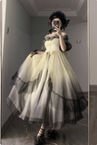 Vintage Ball Gown Off The Shoulder Short Sleeves 16th Blue Birthday Dresses Lolita Dress Birthday Outfits HZ1214