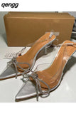 Niulatu High Heels Woman Summer Transparent Sandals High Heel Shoes Elegant Party Pumps Female Sexy Heeled Sandal DJSE