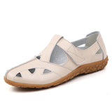 Niulatu Women's Sandals 2025 Summer Genuine Leather Handmade Ladies Shoe Leather Sandals Women Flats Beach Shoes Retro Mother Shoes 42 DJSE