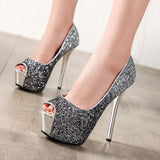 Niulatu heels summer women Super High Heels Sexy shoes platform shoes pumps Wedding Party 14cm womens platform high heels DJSE