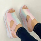 Niulatu Summer Fashion Height Increase Casual Beach Ladies Sandals Size 43 Peep Toe Shoes of Women Wedge Platform Sandalias Women DJSE