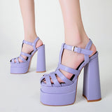 Niulatu Women's Sandals Summer Female Square Toe High Heels Platform Ladies Wedding Party Shoes Sexy Luxury Woman Sandal New 2025 DJSE